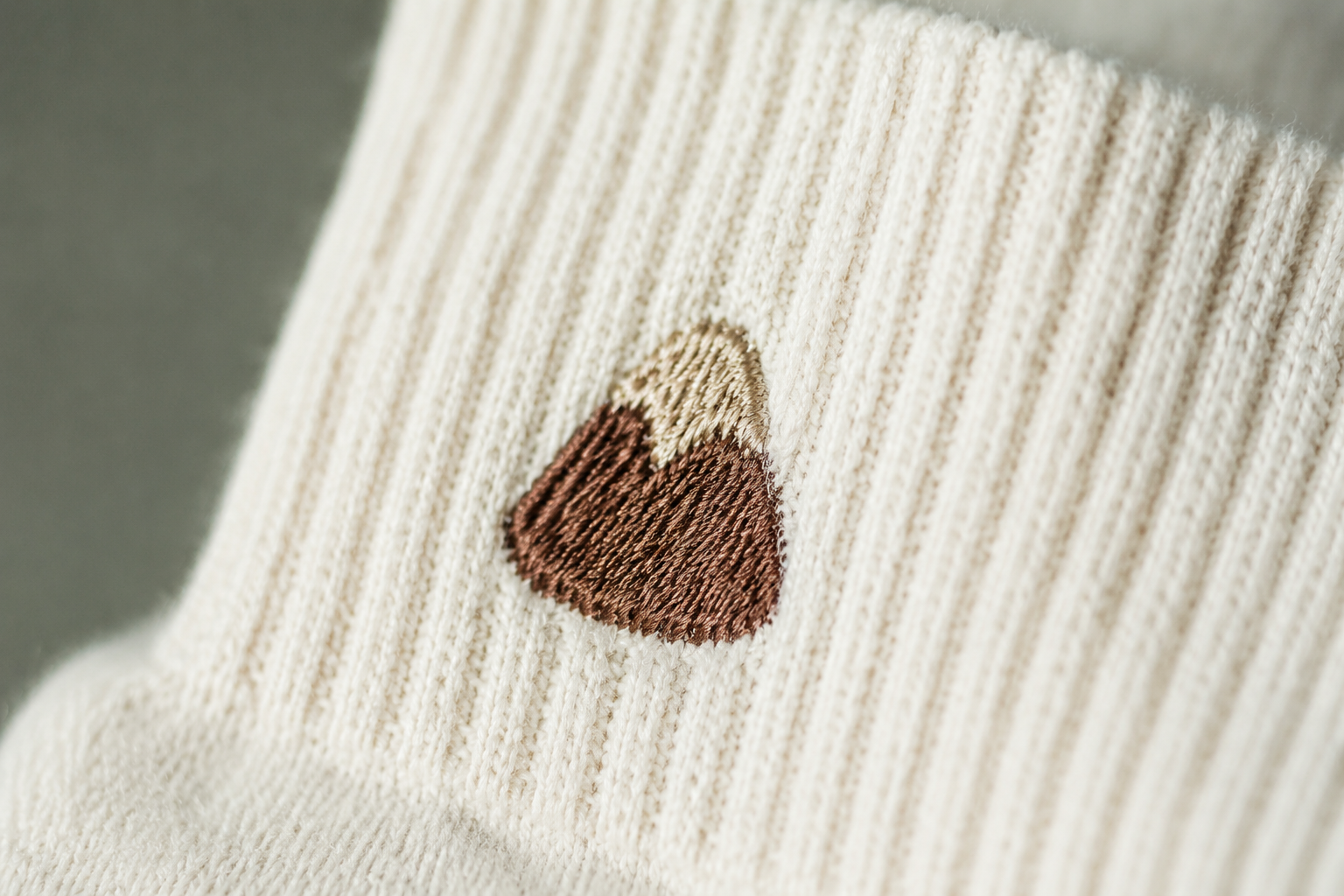 Custom Embroidered Logo on Cotton Sock Close-up