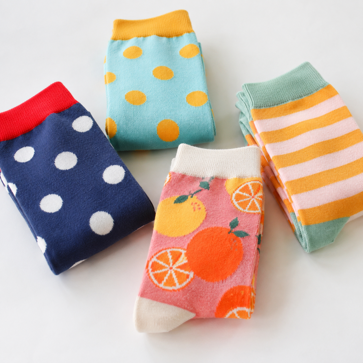 Colorful Novelty Custom Crew Socks Cartoon Designs